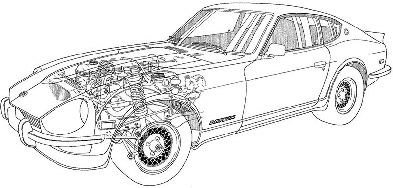 1972 Datsun 240z Cutaway Diagram