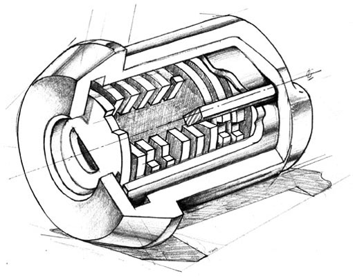 Abloy Lock Technical Illustration