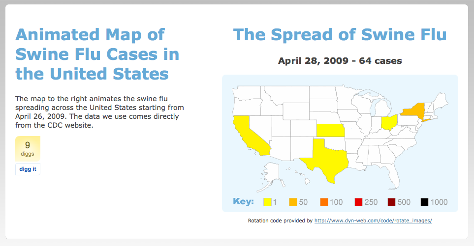 US Swine Flu Map Animation